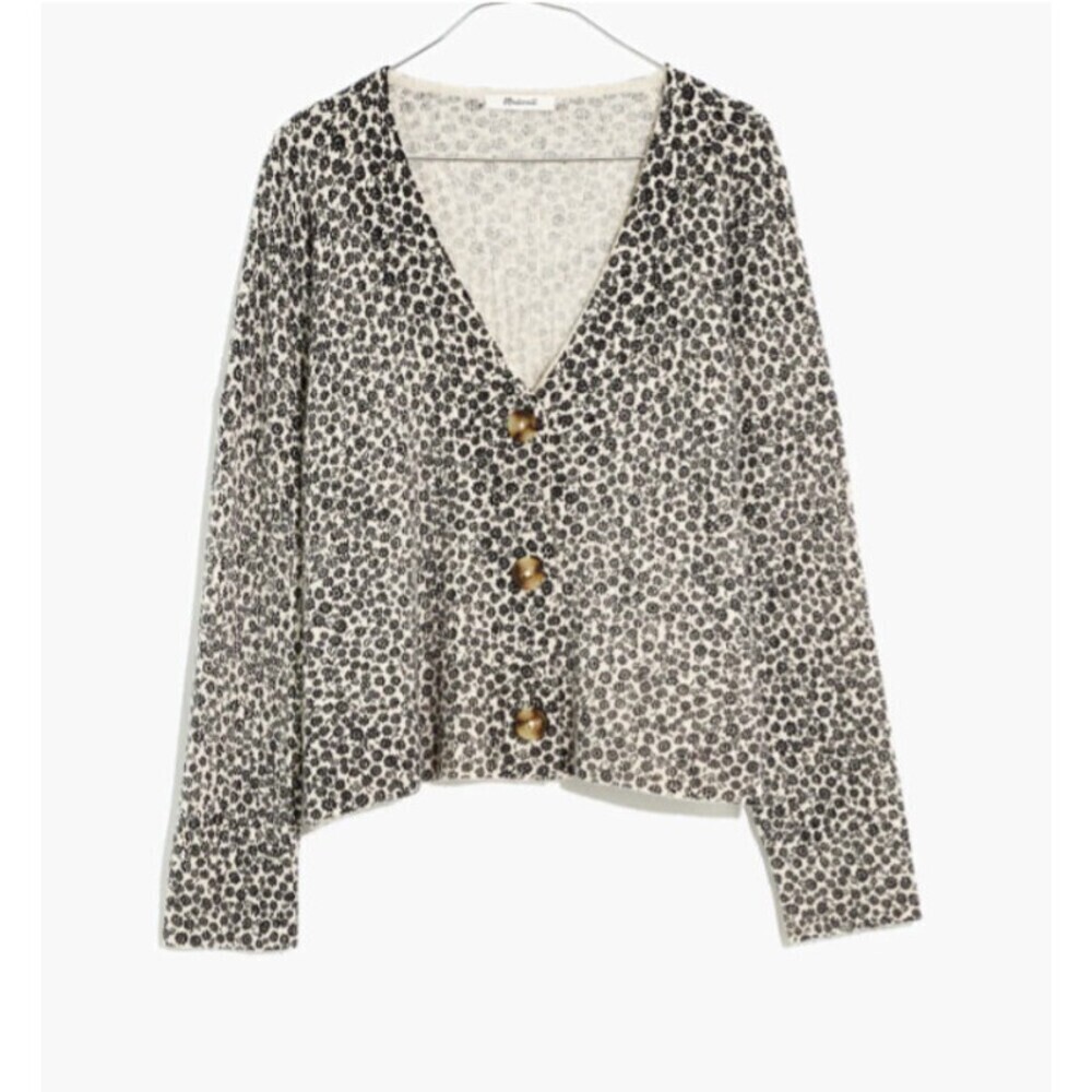 Madewell Vintage Ditsy Cameron Floral Cardigan Alpaca Wool size S boho prairie